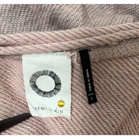 Anthropologie Akemi + Kin Onora Peacock Embroidered Sweater Top Size L Pink - Picture 7 of 9